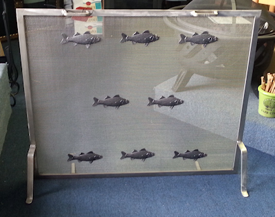 sa 400 stainless steel screen with fish motif, fish are not stainless steel